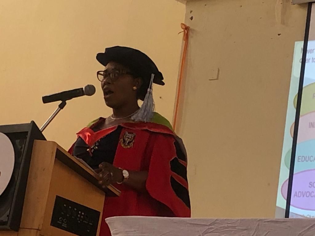 Dr. A. S. Ebijuwa delivering her lecture
